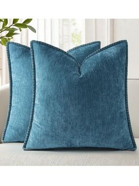 DecorUhome Summer Chenille Soft Cozy Throw Pillow Covers 26x26 Set Of 2